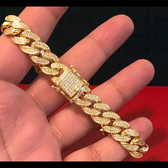 Brand New Gold Plated Watch&12mm Cuban Bracelet - Picture 4 of 6